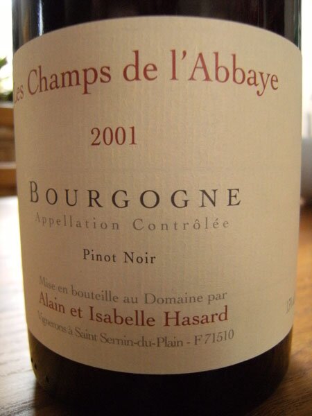 Le Champs de l\'Abbaye Bourgogne 2001 